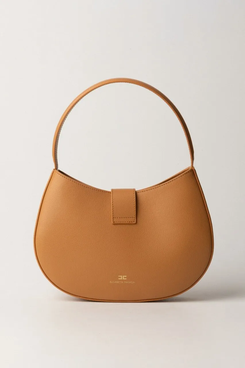 Borsa hobo grande con logo Caramello