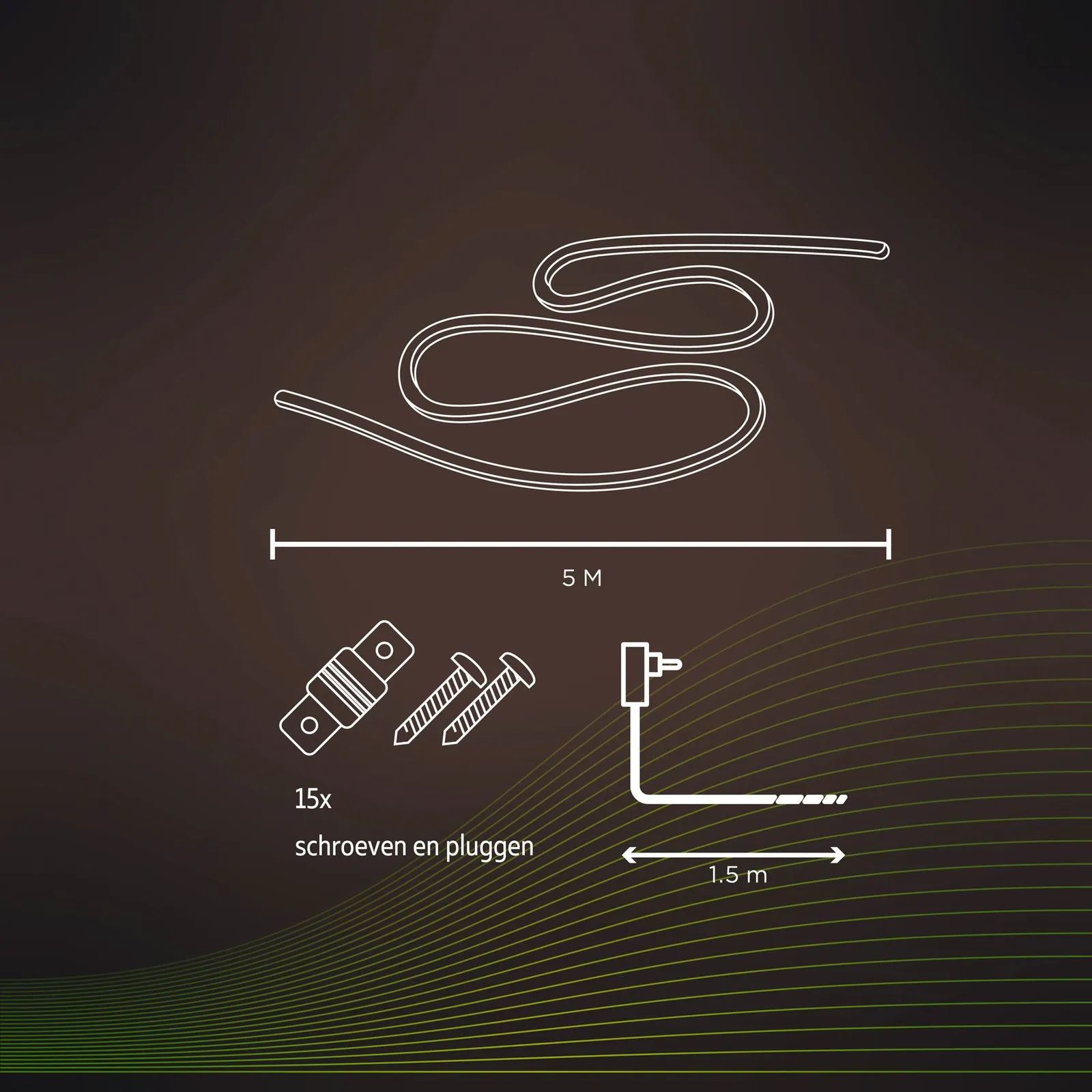 Calex Smart Outdoor LED Striplight, RGBW, 5m